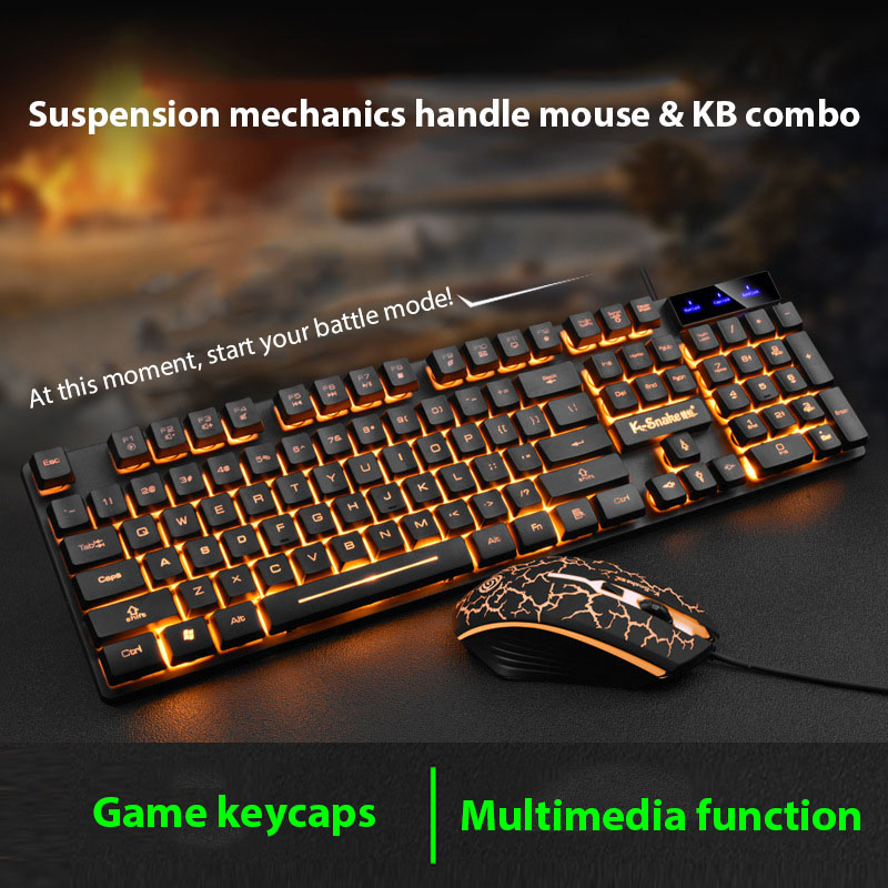 Gaming Keyboard Mouse And Headset Combo - KM320 キーボードとマウスセット防水発光ゲームバックライト付きキーボード