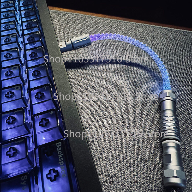 Aviator Connector Kit - 不明なエラー用 メカニカルキーボードケーブル 単結晶銅航空コネクタケーブル スカルキャット - ブラックとシルバー