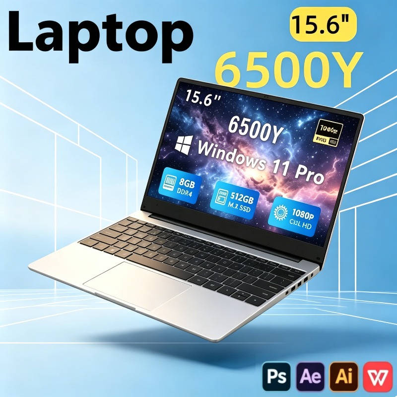 Gaming Keyboard 2026 - バックライトキーボード、指紋認証、軽量2026 15.6インチビジネスゲーミングノートパソコン Intel 6500Y、2TB SSD、32GB RAM、5000mAh、Windows