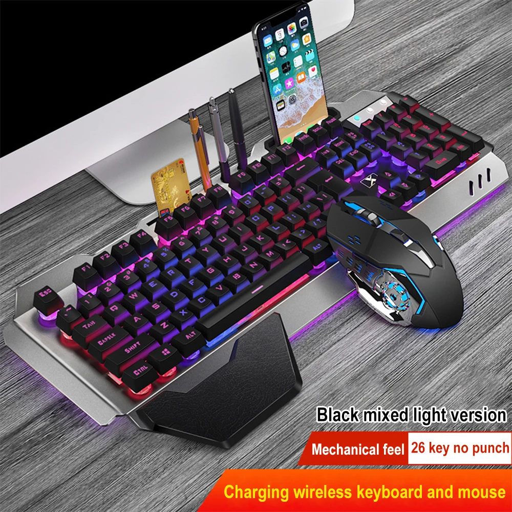 Gaming Keyboard Mini - K680充電式ワイヤレスキーボードとマウス,2.4g,ゲーム,コンピューター,オフィス,スポーツに適しています
