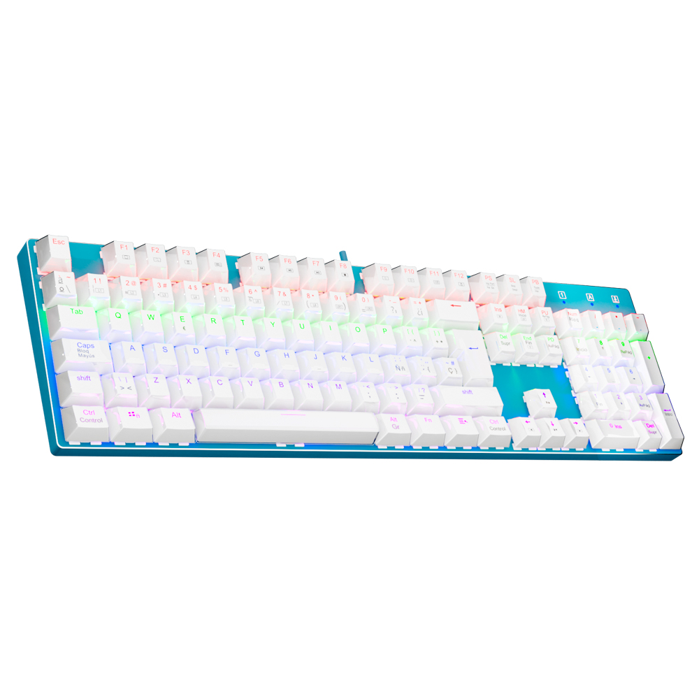 Gaming Keyboard E Yooso - E-YOOSO Z88 レインボーファルコン USB メカニカルゲーミング有線スペイン語キーボード ブルースイッチ