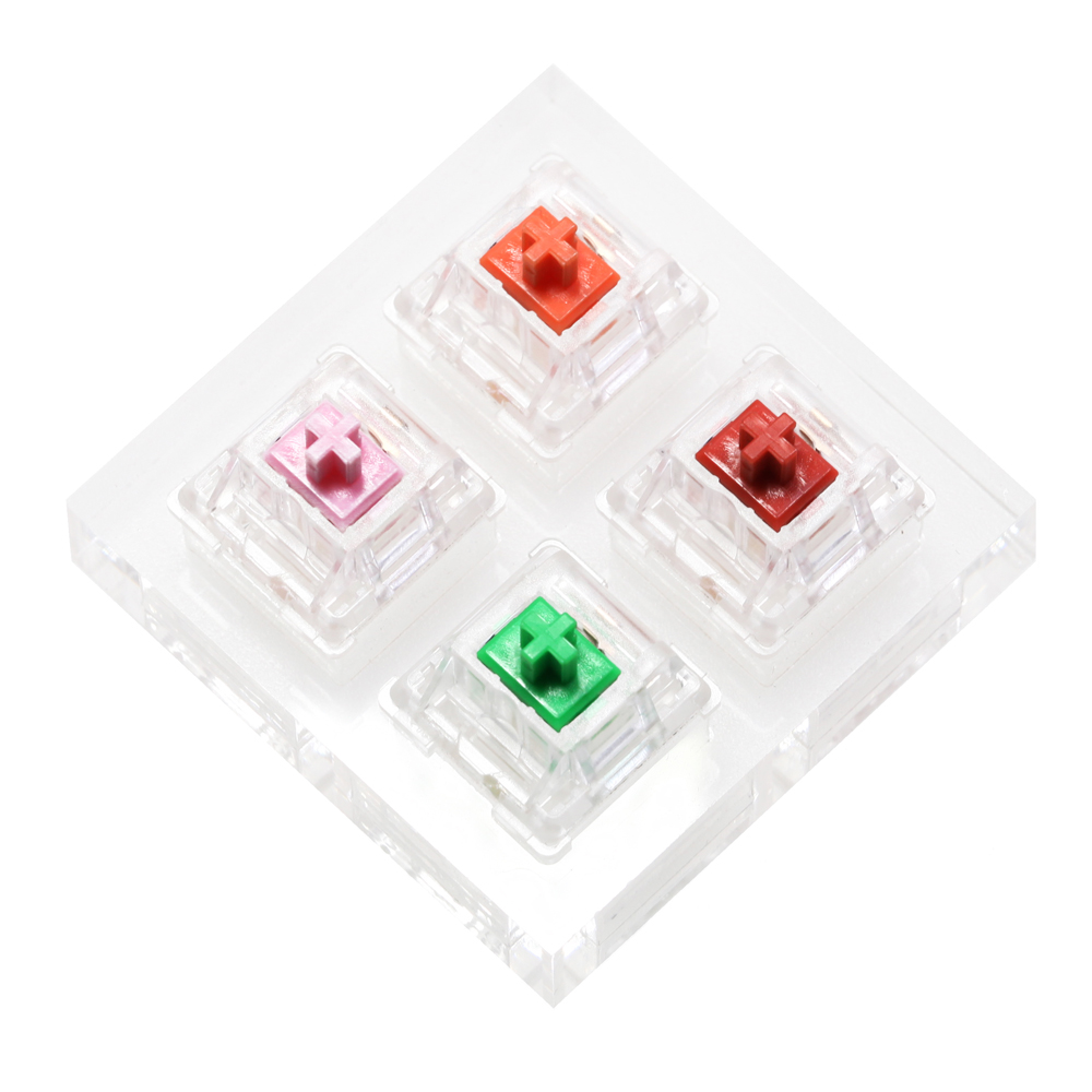 Gaming Keyboard Tester - メカニカルキーボード用アルミニウムまたはアクリルスイッチ2x2,rgb,エバーグライドスイッチsakura,ピンク,ジェイド,グリーン,コーラル,レッド,アンバー,オレンジ