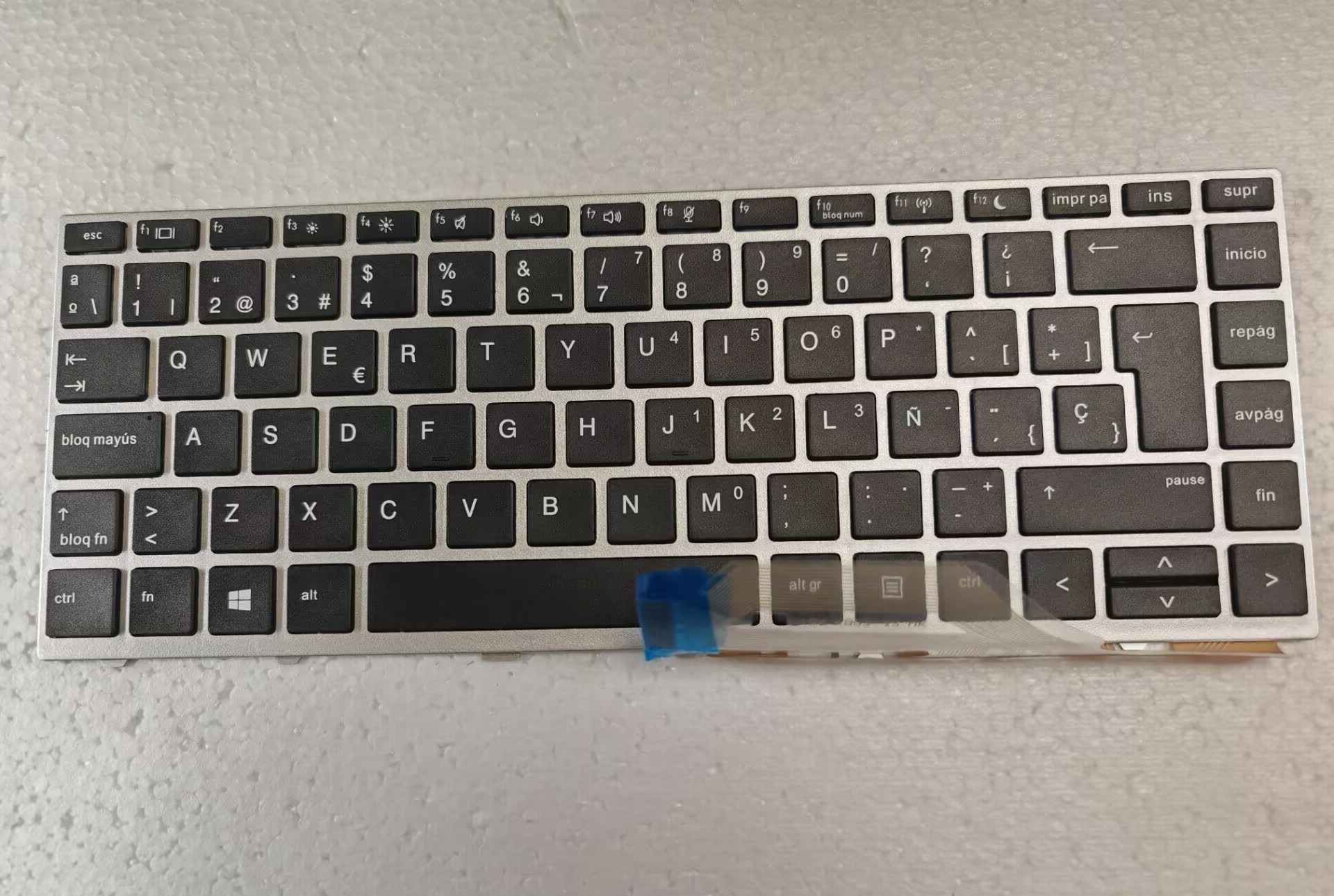 Gaming Keyboard Hp - Hp probook用スペイン語キーボード,シルバーフレーム,バックライトなし,430 g5 440 g5 445