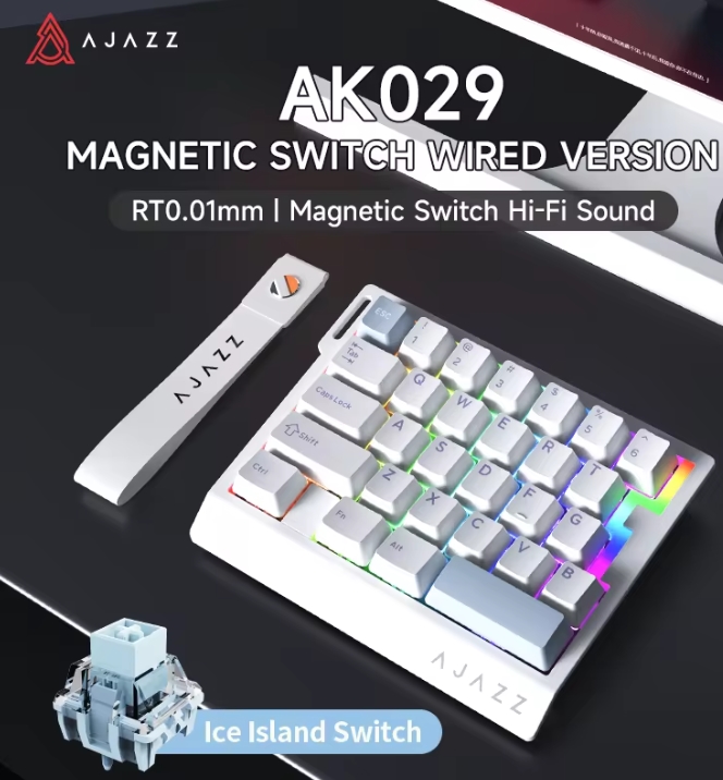 Gaming Keyboard Mini - AK029 有線片手ゲーミングキーボード HE 磁気スイッチ 29 キー