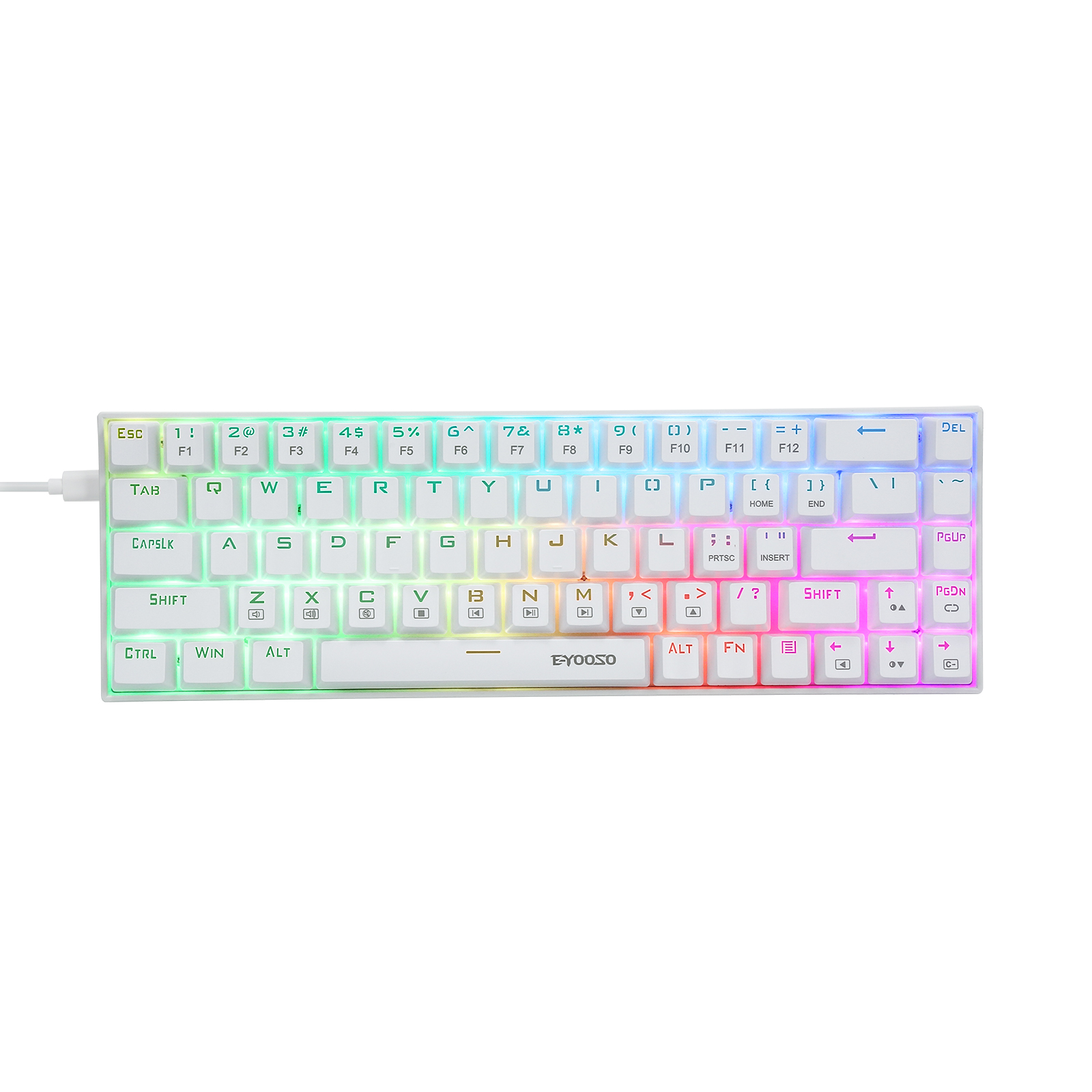 Gaming Keyboard E Yooso - メカニカルゲーミングキーボードZ-686,e-yooso 60% キー,68キー,バックライト付き,防塵,コンパクトなデザイン,コンピューター用