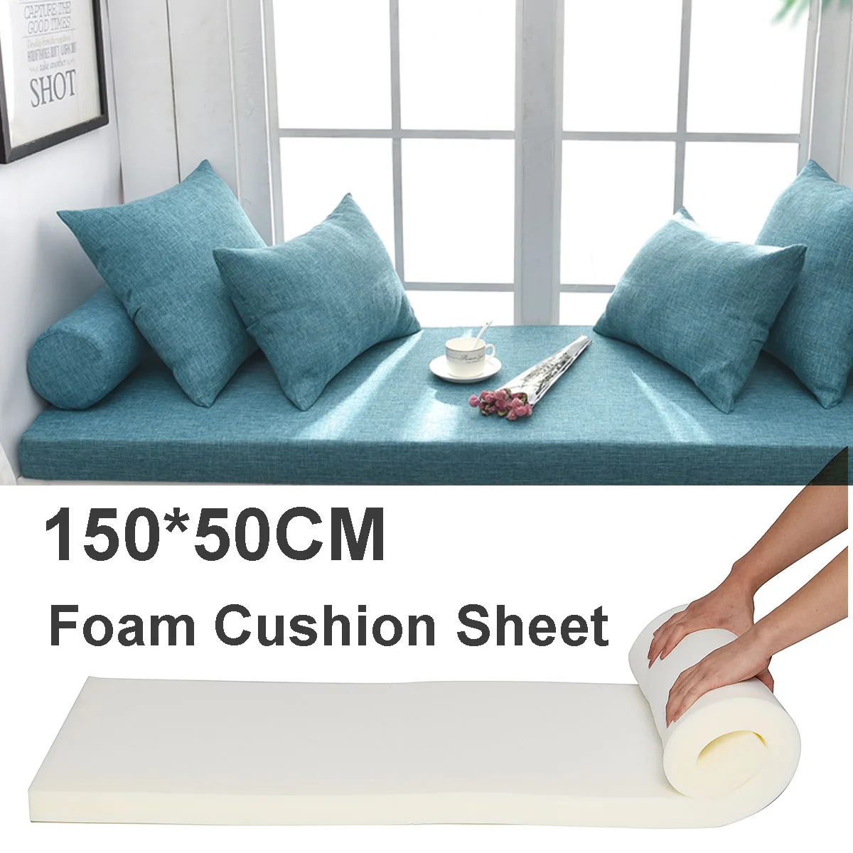 Polyurethane Foam Sheet - ポリウレタンシートクッション,フォームシート,高密度,ゴム製交換,室内装飾品,白