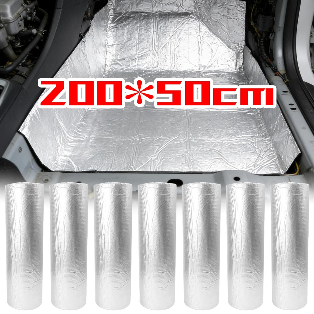 Foam Dampener Sheet - 車の遮音マット 5/10 ミリメートル厚アルミ箔フォームヒートシールドデッドナー自動騒音減衰パッドショックアブソーバー 200x50cm
