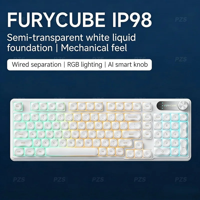 Gaming Keyboard Ip98 - FURYCUBE IP98 有線キーボード RGB 半透明 PBT