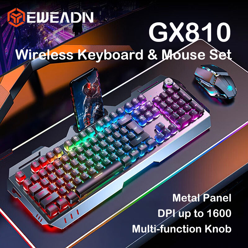 Gaming Keyboard Mouse And Headset Combo - EWEADN GX810 ワイヤレス キーボード マウス コンボ
