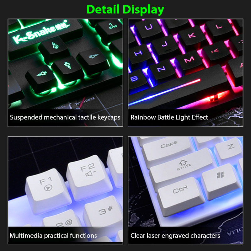 KM320 キーボードとマウスセット防水発光ゲームバックライ - Gaming Keyboard Mouse And Headset Combo のレビューと価格