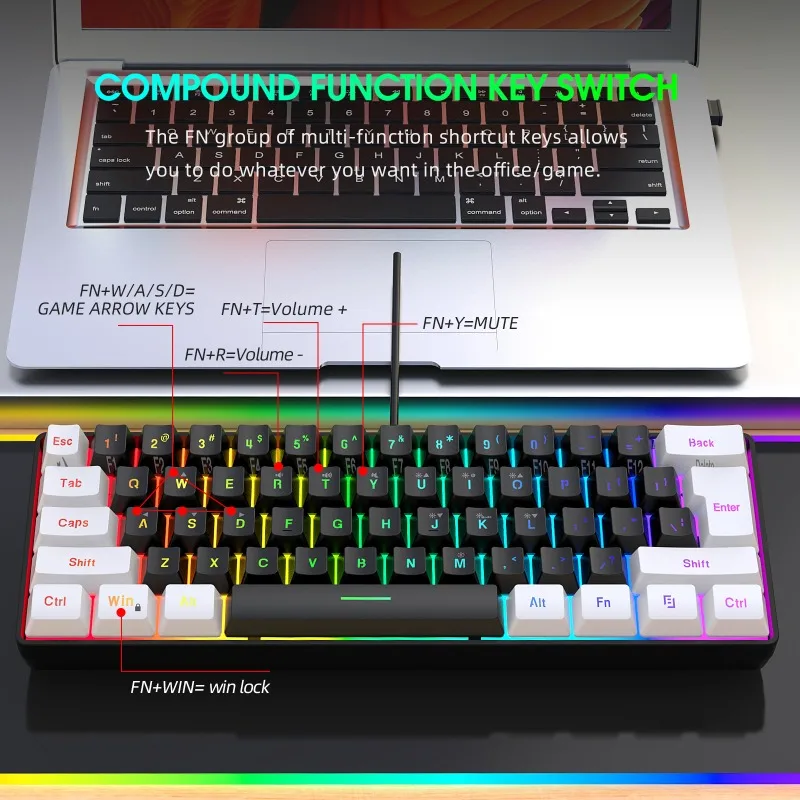 キーボードとマウス 60% コンピューターゲームコンボキット - Gaming Keyboard Mouse And Headset Combo のレビューと価格