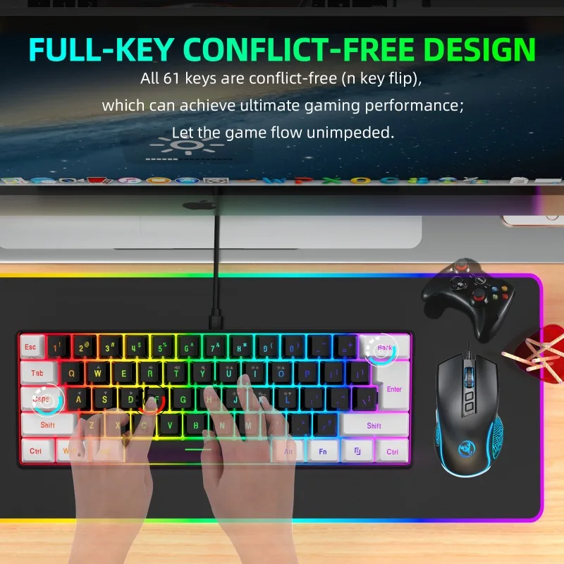 キーボードとマウス 60% コンピューターゲームコンボキット - Gaming Keyboard Mouse And Headset Combo のレビューと価格