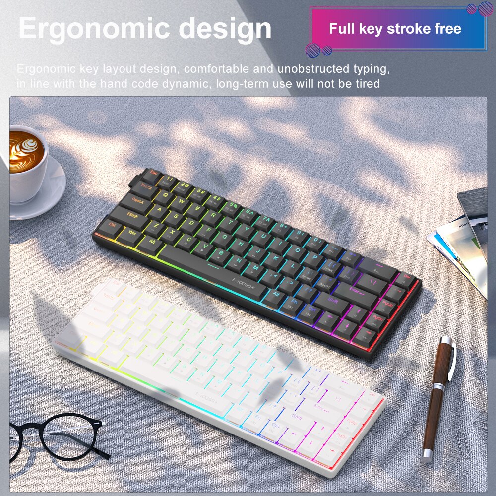 E-YOOSO a68 rgbミニスリムUSB有線機械式ゲー - Gaming Keyboard E Yooso のレビューと価格