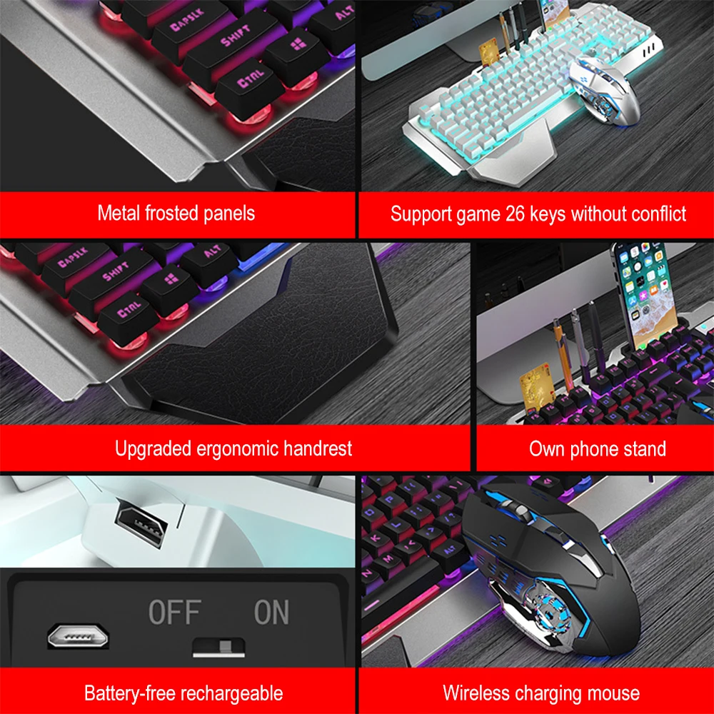 K680充電式ワイヤレスキーボードとマウス,2.4g,ゲーム - Gaming Keyboard Mini のレビューと価格