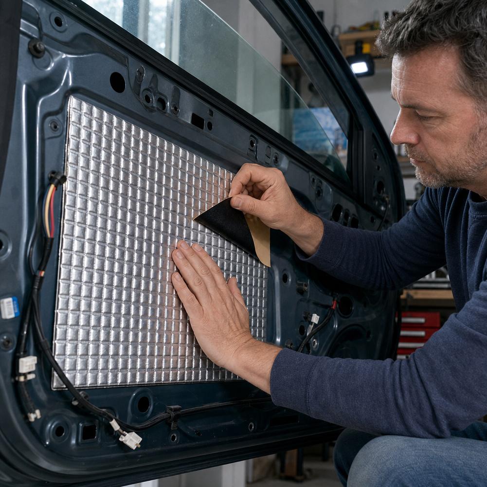 車用防音マット ブチルゴム製衝撃吸収ボード 自己粘着式ノイズ - Foam Dampener Sheet のレビューと価格