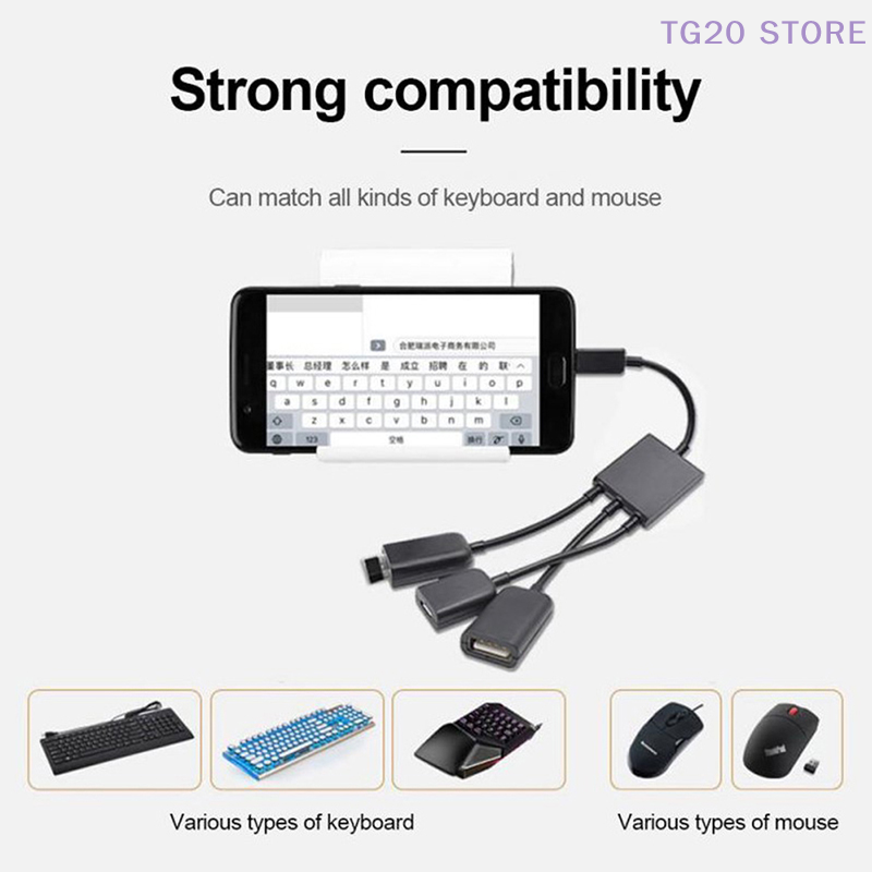 マイクロUSBC-2 otgポートハブ,アダプタータイプc, - Gaming Keyboard Type C のレビューと価格