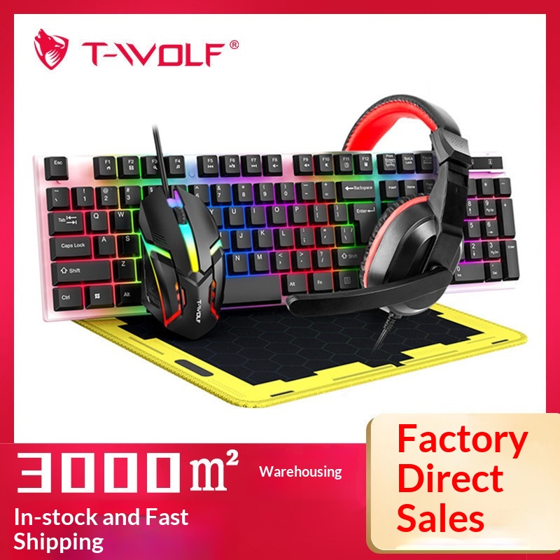 T-Wolf Tf240 4 in 1 スペイン語対応ゲーミ - Gaming Keyboard Mouse And Headset Combo のレビューと価格