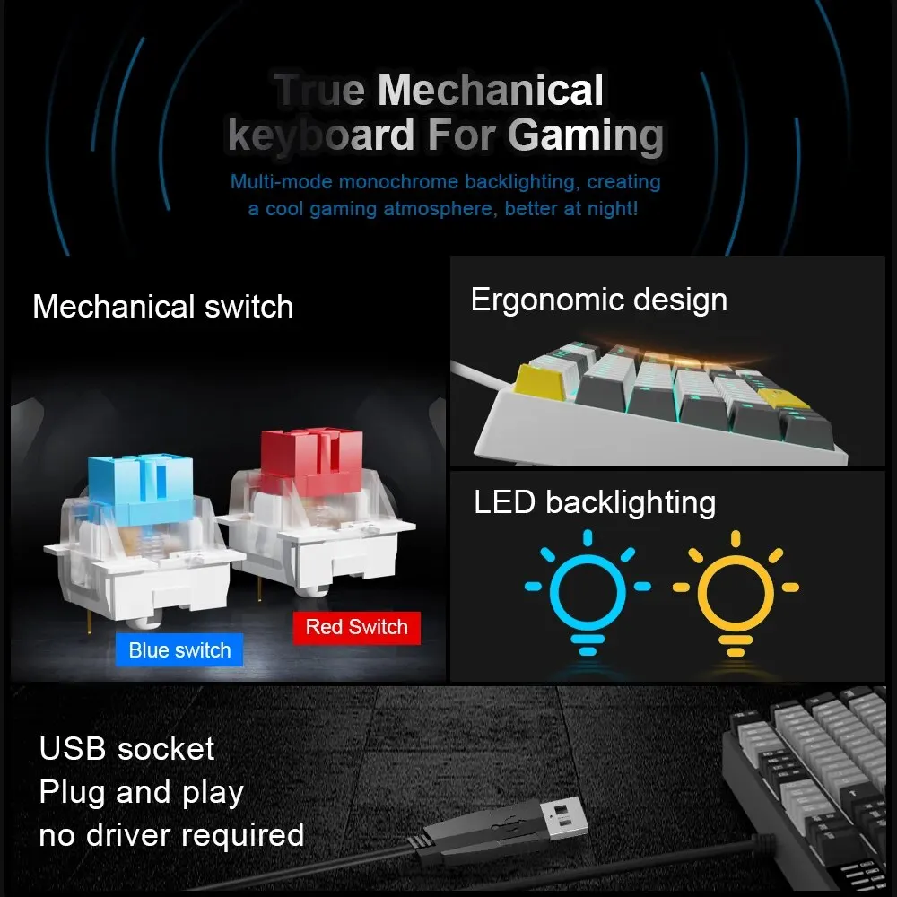 E-YOOSO Z14 USB メカニカルゲーミング有線キー - Gaming Keyboard E Yooso のレビューと価格