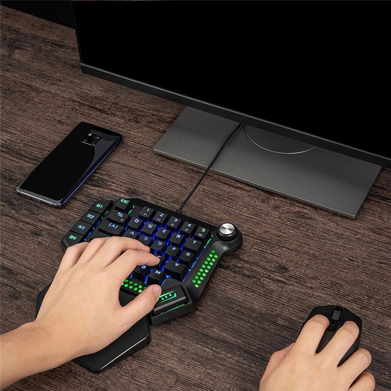 AEF6-片手メカニカルゲーミングキーボード RGB バック - Gaming Keyboard Training のレビューと価格