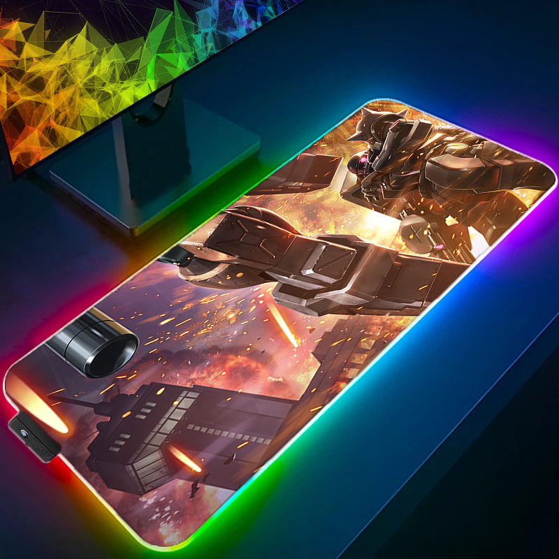 RGB マウスパッドゲーマー装飾機動戦士ガンダム新しいゲーマ - Gaming Keyboard And Mouse Mobile のレビューと価格