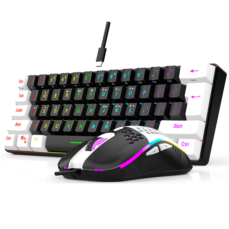 キーボードとマウスセット 60% RGB ゲーミングキーボー - Gaming Keyboard Mouse And Headset Combo のレビューと価格