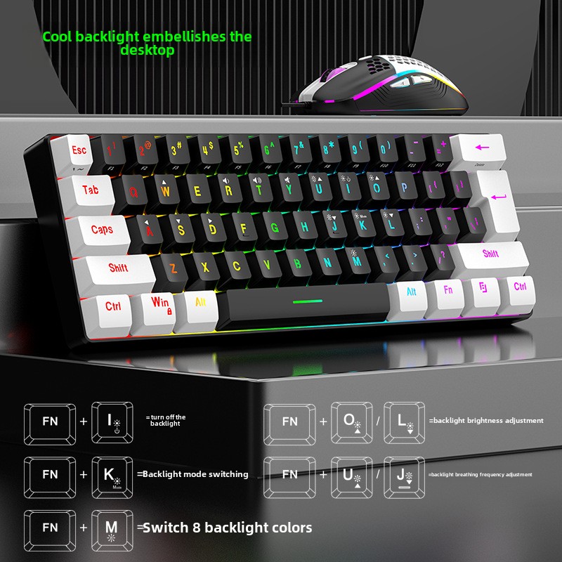 キーボードとマウスセット 60% RGB ゲーミングキーボー - Gaming Keyboard Mouse And Headset Combo のレビューと価格